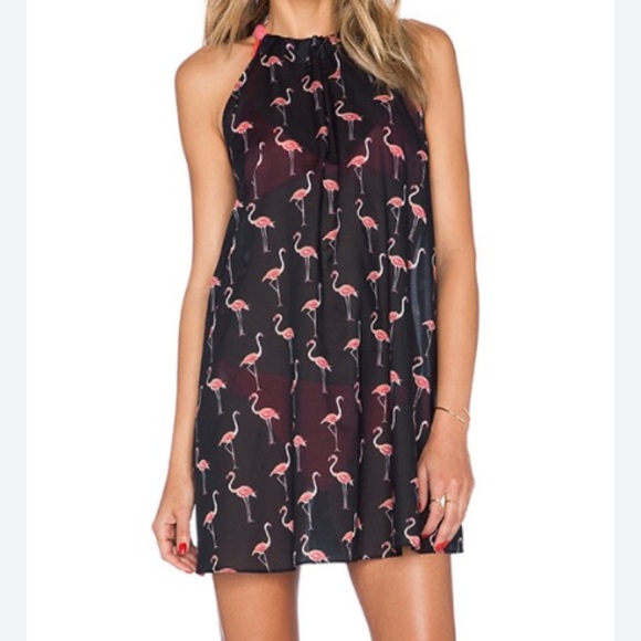 Kate Spade | Playa Flamingos Cover Up in Black - Picture 1 of 10